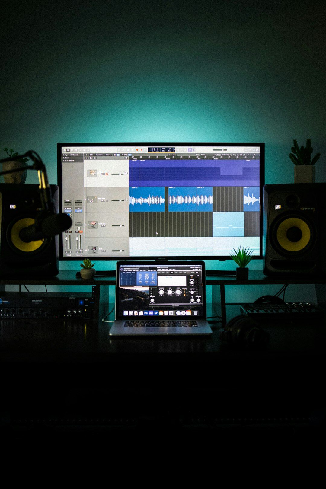 audio engineer mixing tracks