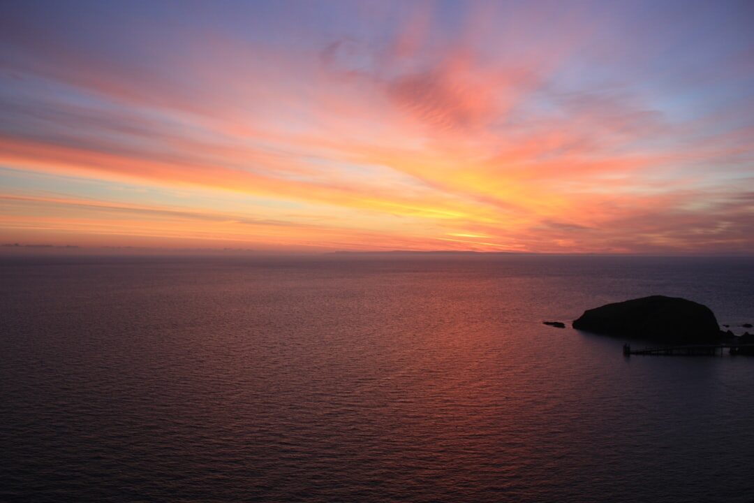 drone sunset view